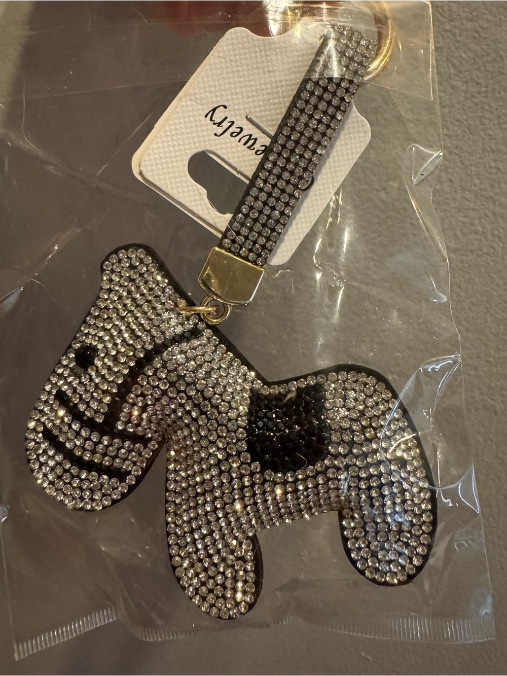 Rhinestone Silver or Red Horse Keychain Charm. PICK ONE - Picture 3 of 5